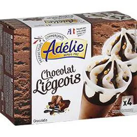 ADÉLIE Glace chocolat liégeois 4x125ml