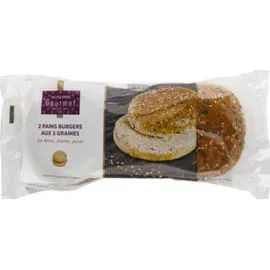 MONOPRIX GOURMET Pains burgers aux 3 graines 150g