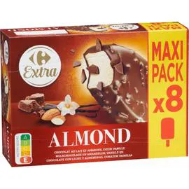CARREFOUR EXTRA Glaces chocolat au lait amandes 640g