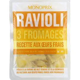 MONOPRIX Ravioli 3 fromages 300g