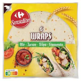 CARREFOUR SENSATION Wraps de blé 370g
