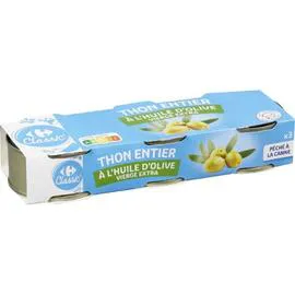CARREFOUR Thon à l'huile d'olive vierge extra 3x52g