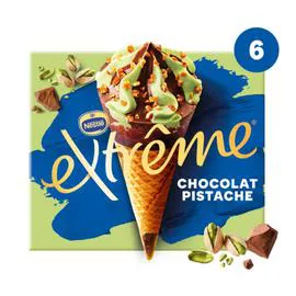 NESTLÉ, EXTRÊME Glace Cône chocolat pistache 6x71g