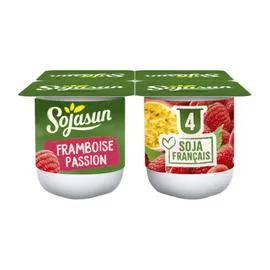 SOJASUN Dessert végétal soja framboise passion 4x100g