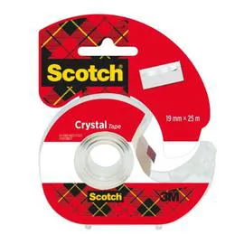 3M, SCOTCH Ruban adhésif Crystal Dévidoir 25mx19mm x1 l'unité