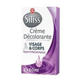 MARQUE REPÈRE, SILISS Crème Décolorante Visage et Corps 2x50ml