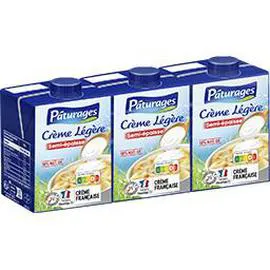 PÂTURAGES Crème légère semi-épaisse 18% MG 3x20cl