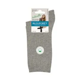 BLEUFORÊT Chaussettes En Coton X2 Grises TU l'unité
