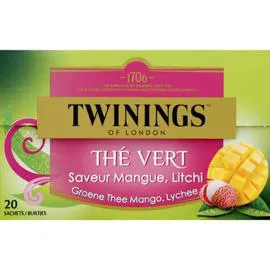 TWININGS Thé vert mangue litchi x20 30g