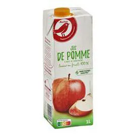 AUCHAN Jus de pomme à base de concentré sans sucres ajoutés 1l