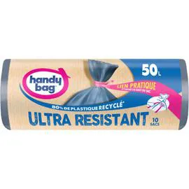 HANDY BAG Sac poubelle ultra-résistant avec liens pratique S x10
