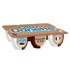 DANONE, DANETTE Crème dessert chocolat et lait 6x70g