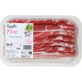 CARREFOUR SIMPL Poitrine de porc sans os 6x75g
