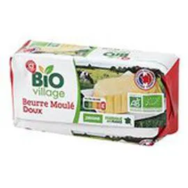 MARQUE REPÈRE, BIO VILLAGE Beurre doux moulé 82% MG Bio 250g
