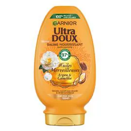 GARNIER, ULTRA DOUX Après-Shampoing Baume Nourissant Cheveux Secs Huiles Merveilleuses Argan & Camélia 250ml