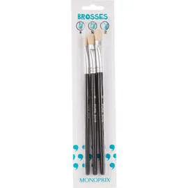 MONOPRIX Monoprix Maison 3 Brosses En Soie, Taille 8-10-12 l'unité