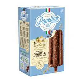 POPELINO Popelino Bâtonnet vanille de Madagascar chocolat 4x78g