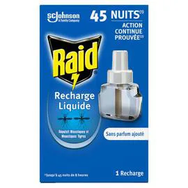 RAID Raid Répulsif Moustiques & Moustiques Tigres Recharge 45 Nuits l'unité