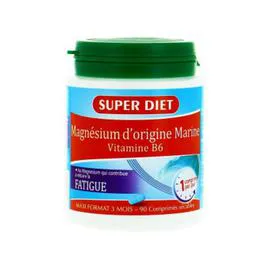 SUPER DIET Magnésium d'Origine Marine + Vitamine B6 x90 Comprimés 150g