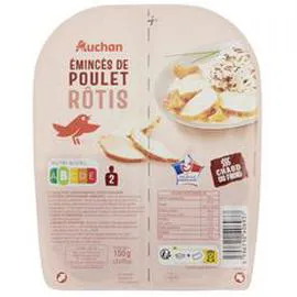 AUCHAN Émincés de poulet rôtis 2x75g
