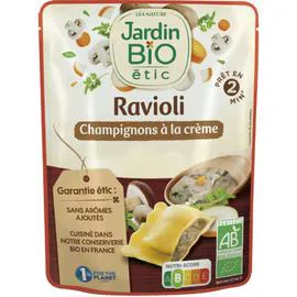 LÉA NATURE, JARDIN BIO ÉTIC Plat cuisiné ravioli aux champignons à la crème Bio 250g