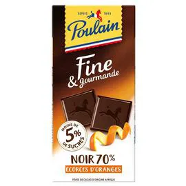 POULAIN Tablette de chocolat Gourmande orange 100g