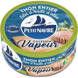 PETIT NAVIRE Thon vapeur Filet d'huile d'olive 130g
