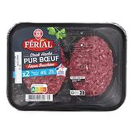 MARQUE REPÈRE, FÉRIAL Steak haché 5% MG façon bouchère VBF 2x125g
