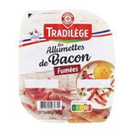 MARQUE REPÈRE, TRADILÈGE Allumettes bacon fumé 2x100g