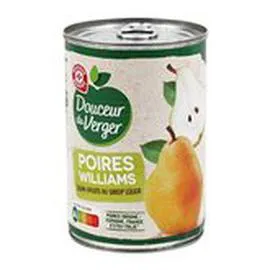 MARQUE REPÈRE, DOUCEUR DU VERGER Fruits au sirop Douceur Verger Poires williams 225g