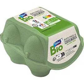 VOLAÉ BIO Gros Oeufs frais de poules élevées en plein air BIO x4