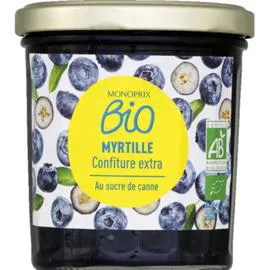 MONOPRIX BIO Confiture extra de myrtille au sucre de canne 360g