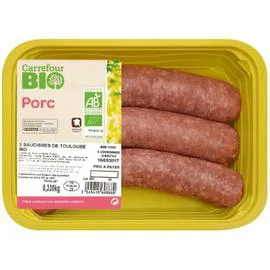CARREFOUR BIO Saucisses de Toulouse 330g
