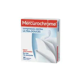 MERCUROCHROME Compresses stériles 7,5x7,5cm x20