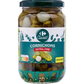CARREFOUR CLASSIC' Cornichons extra-fins croquants 185g 