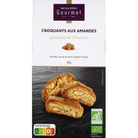 MONOPRIX GOURMET Croquants aux Amandes Bio 125g