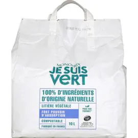 MONOPRIX JE SUIS VERT Litière végétale pour chats 10l