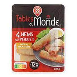 MARQUE REPÈRE, TABLES DU MONDE Nems au Poulet x4 280g