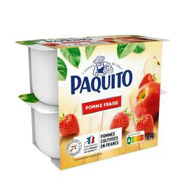 PAQUITO Dessert de fruits pomme fraise 4x100g