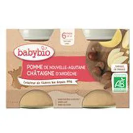 BABYBIO Compote - 6 mois Pomme / Chataigne 2x130g