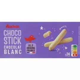 AUCHAN Bâtonnets nappés de chocolat blanc 150g