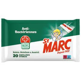 ST MARC Lingette Serpillières Jetables Anti-Bactériennes x20 