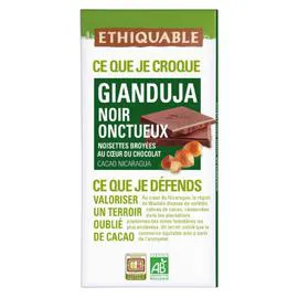 ÉTHIQUABLE Chocolat noir gianduja Nicaragua Bio 100g