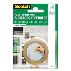 3M, SCOTCH Adhésif double face surfaces difficiles 5mx48mm l'unité