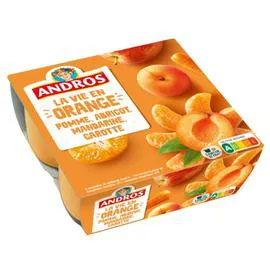 ANDROS Compote la vie en orange pomme, abricot, mandarine et carotte 4x100g