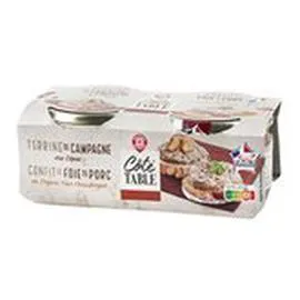 MARQUE REPÈRE, CÔTÉ TABLE Terrine de campagne Porc confit 2x180g