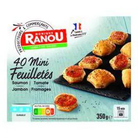 MONIQUE RANOU Mini feuilletés saumon/tomate/jambon/fromages 350g