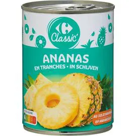 CARREFOUR Fruits au sirop ananas en tranches 340g