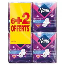 NANA Serviettes Hygiéniques Ultra Goodnight 8x10