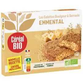 CÉRÉAL BIO Galettes boulgour et sarrasin à l'emmental Bio 2x100g